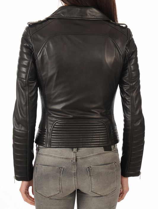Women Lambskin Genuine Leather Jacket WJ 10 freeshipping - SkinOutfit