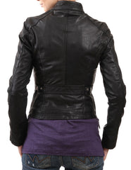 Women Lambskin Genuine Leather Jacket WJ111 SkinOutfit