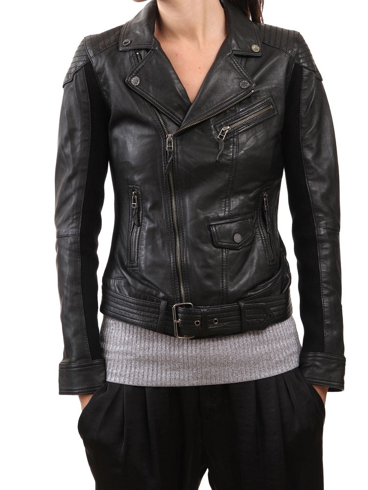 Women Lambskin Genuine Leather Jacket WJ113 SkinOutfit
