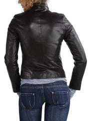 Women Lambskin Genuine Leather Jacket WJ114 SkinOutfit