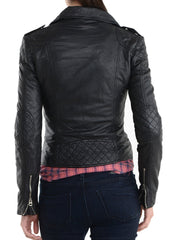 Women Lambskin Genuine Leather Jacket WJ120 SkinOutfit