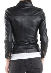 Women Lambskin Genuine Leather Jacket WJ121 SkinOutfit