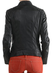 Women Lambskin Genuine Leather Jacket WJ122 SkinOutfit
