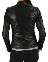 Women Lambskin Genuine Leather Jacket WJ125 SkinOutfit
