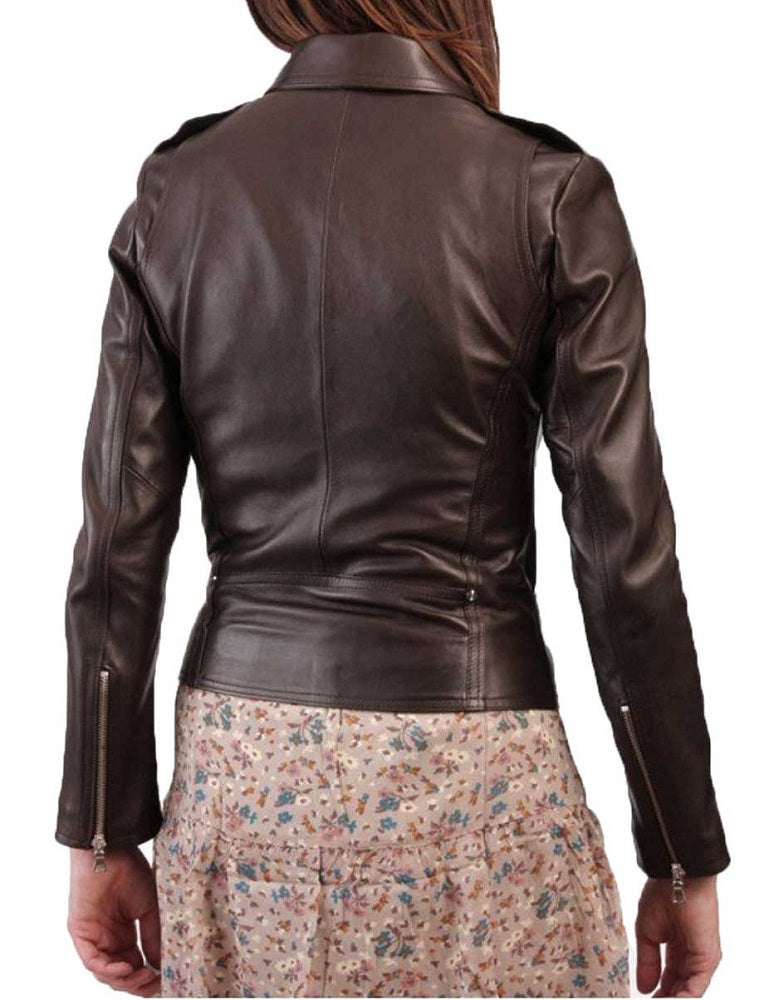 Women Lambskin Genuine Leather Jacket WJ126 SkinOutfit