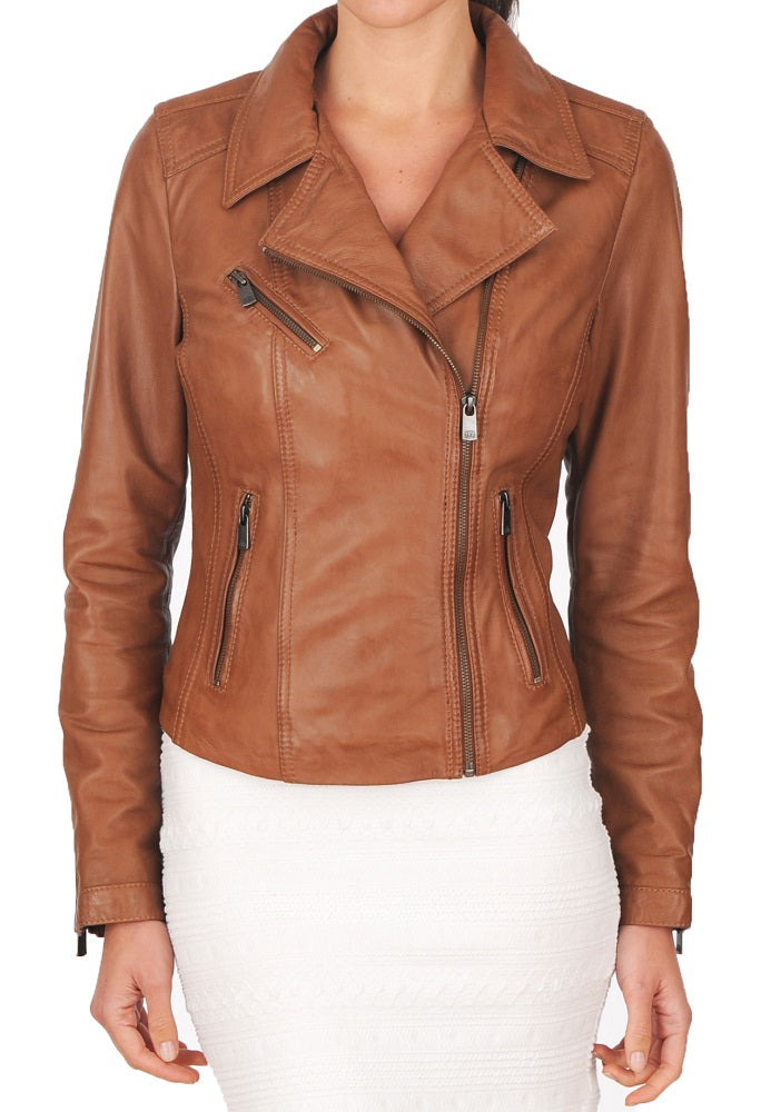 Women Lambskin Genuine Leather Jacket WJ129 SkinOutfit