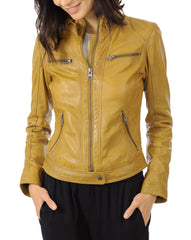 Women Lambskin Genuine Leather Jacket WJ 12 freeshipping - SkinOutfit