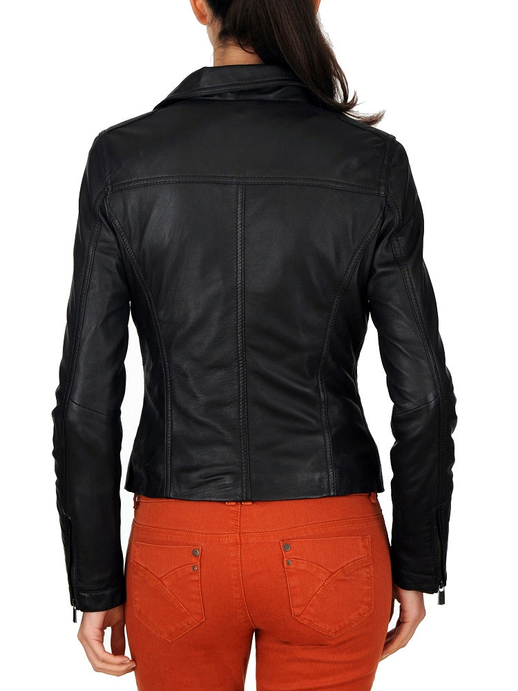 Women Lambskin Genuine Leather Jacket WJ130 SkinOutfit