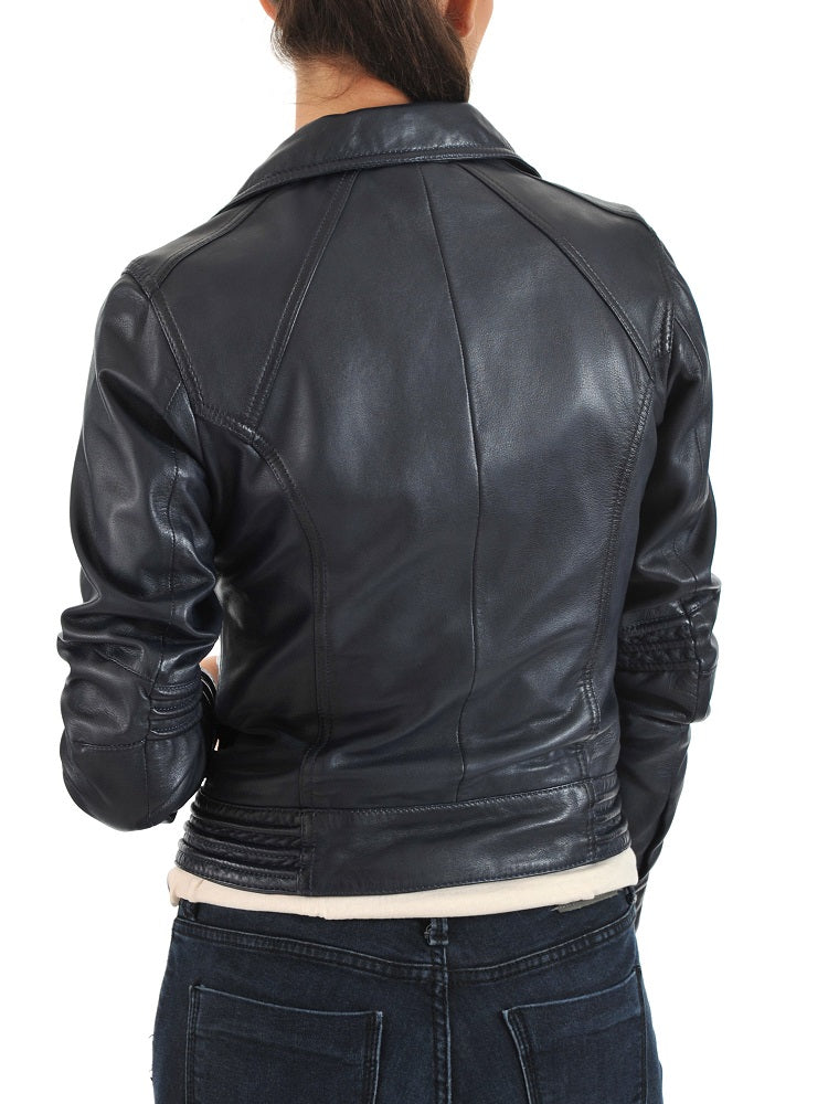 Women Lambskin Genuine Leather Jacket WJ131 SkinOutfit
