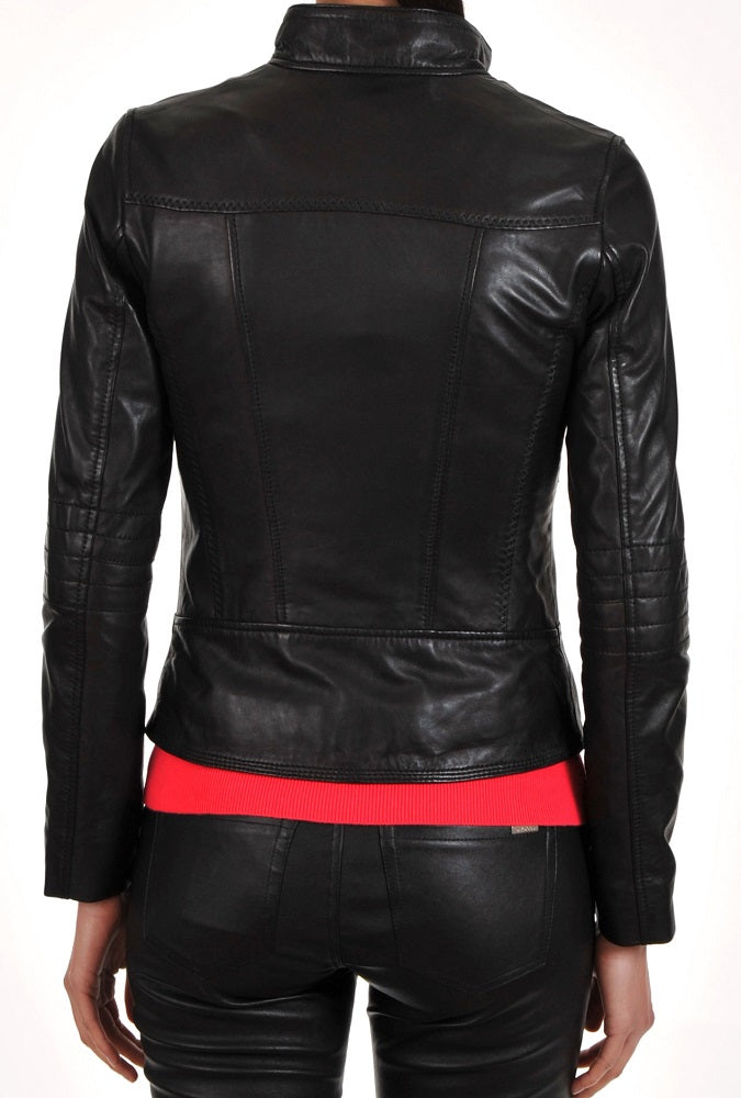 Women Lambskin Genuine Leather Jacket WJ134 SkinOutfit