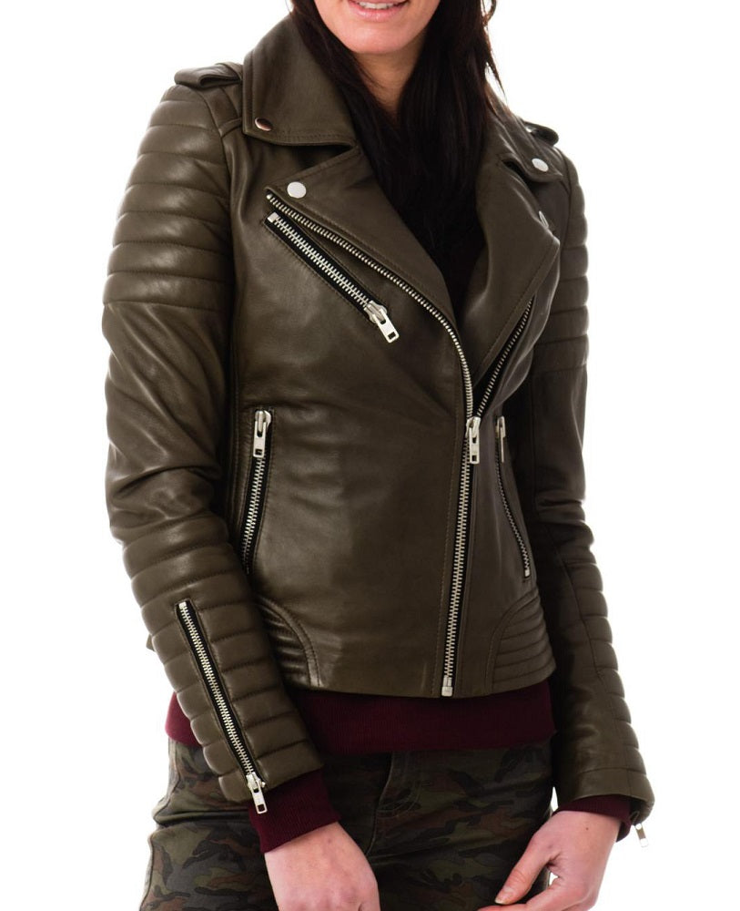 Women Lambskin Genuine Leather Jacket WJ 13 freeshipping - SkinOutfit