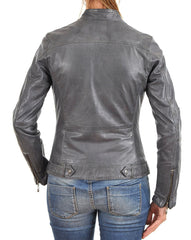 Women Lambskin Genuine Leather Jacket WJ143 SkinOutfit