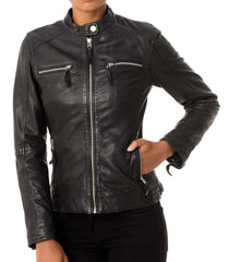 Women Lambskin Genuine Leather Jacket WJ146 SkinOutfit