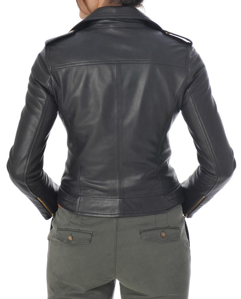 Women Lambskin Genuine Leather Jacket WJ148 SkinOutfit