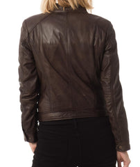 Women Lambskin Genuine Leather Jacket WJ 16 freeshipping - SkinOutfit