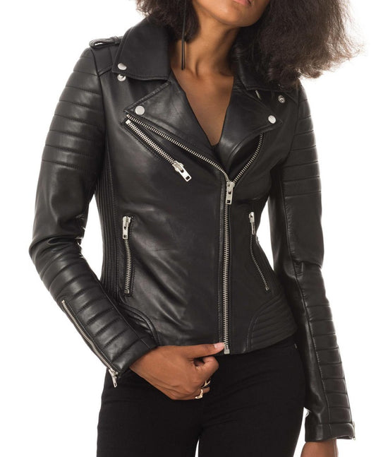 Women Lambskin Genuine Leather Jacket WJ 17 freeshipping - SkinOutfit