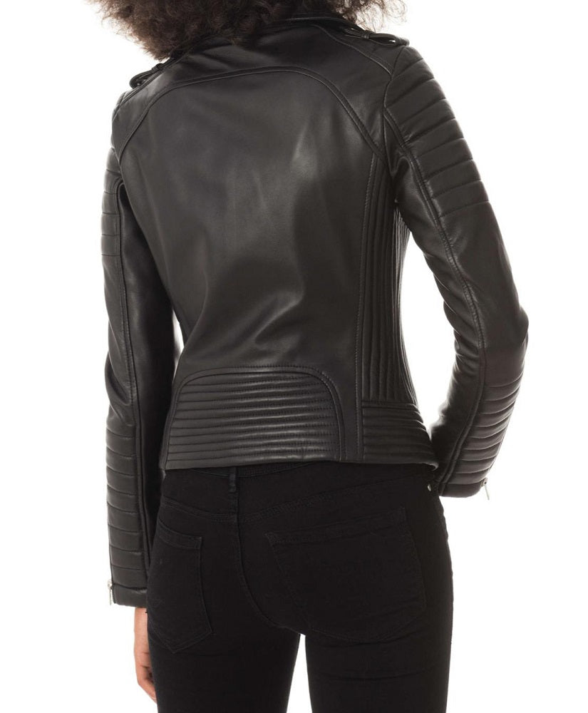 Women Lambskin Genuine Leather Jacket WJ 17 freeshipping - SkinOutfit
