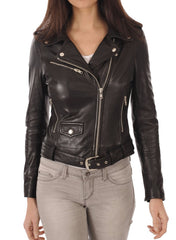 Women Lambskin Genuine Leather Jacket WJ 19 freeshipping - SkinOutfit