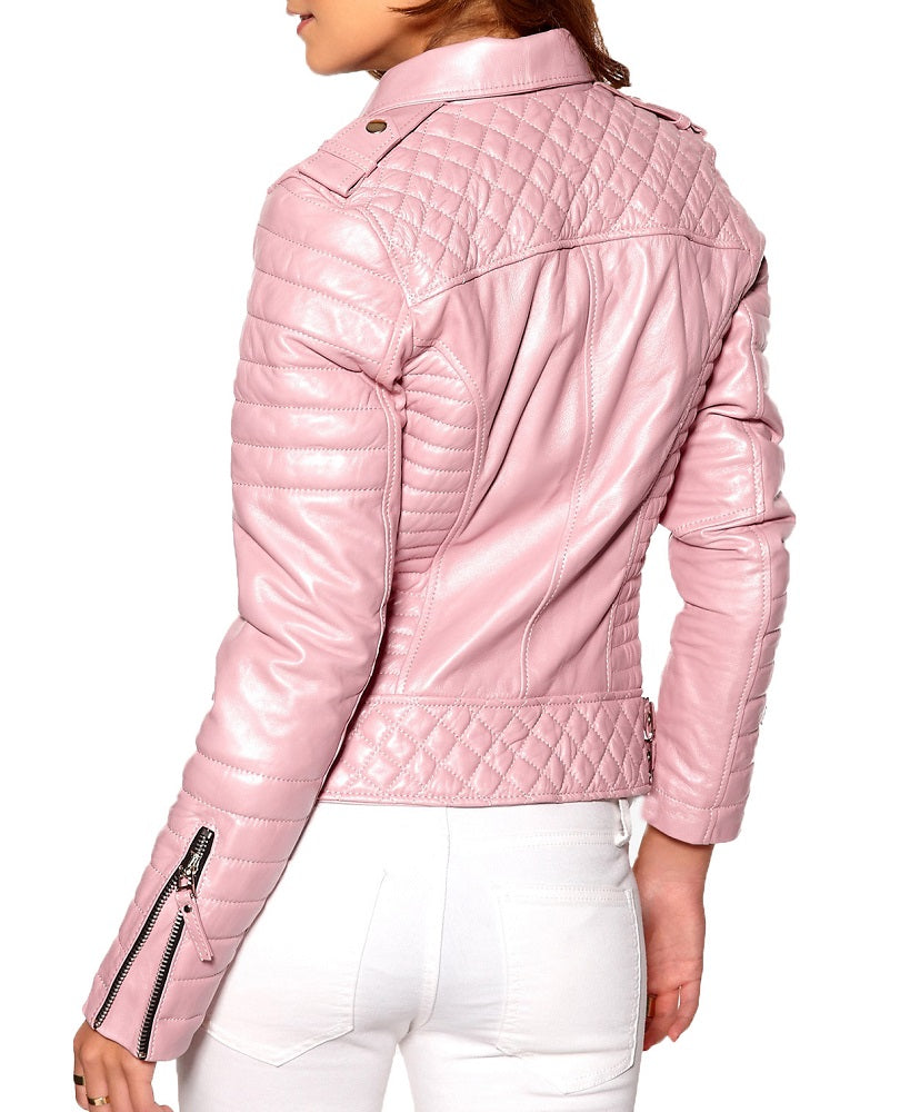 Women Lambskin Genuine Leather Jacket WJ 20 freeshipping - SkinOutfit
