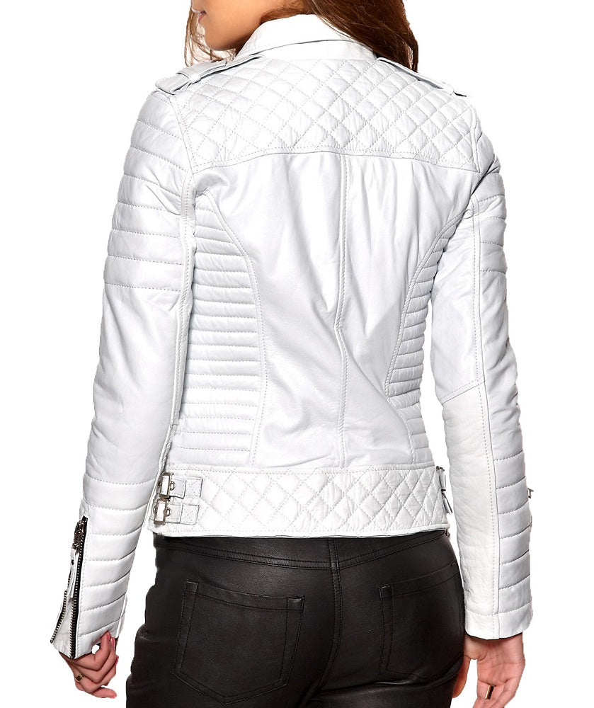 Women Lambskin Genuine Leather Jacket WJ 21 freeshipping - SkinOutfit