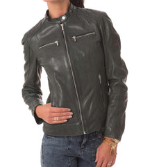 Women Lambskin Genuine Leather Jacket WJ 22 freeshipping - SkinOutfit