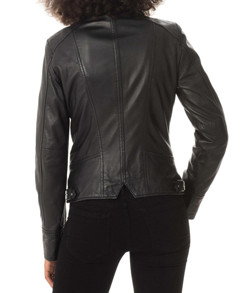 Women Lambskin Genuine Leather Jacket WJ 23 freeshipping - SkinOutfit