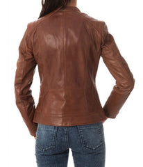 Women Lambskin Genuine Leather Jacket WJ 24 freeshipping - SkinOutfit