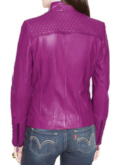Women Lambskin Genuine Leather Jacket WJ 34 freeshipping - SkinOutfit