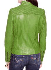 Women Lambskin Genuine Leather Jacket WJ 36 freeshipping - SkinOutfit