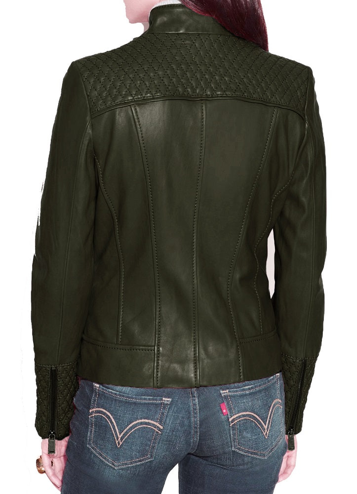 Women Lambskin Genuine Leather Jacket WJ 37 freeshipping - SkinOutfit