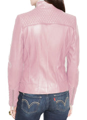 Women Lambskin Genuine Leather Jacket WJ 38 freeshipping - SkinOutfit