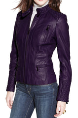 Women Lambskin Genuine Leather Jacket WJ 39 freeshipping - SkinOutfit