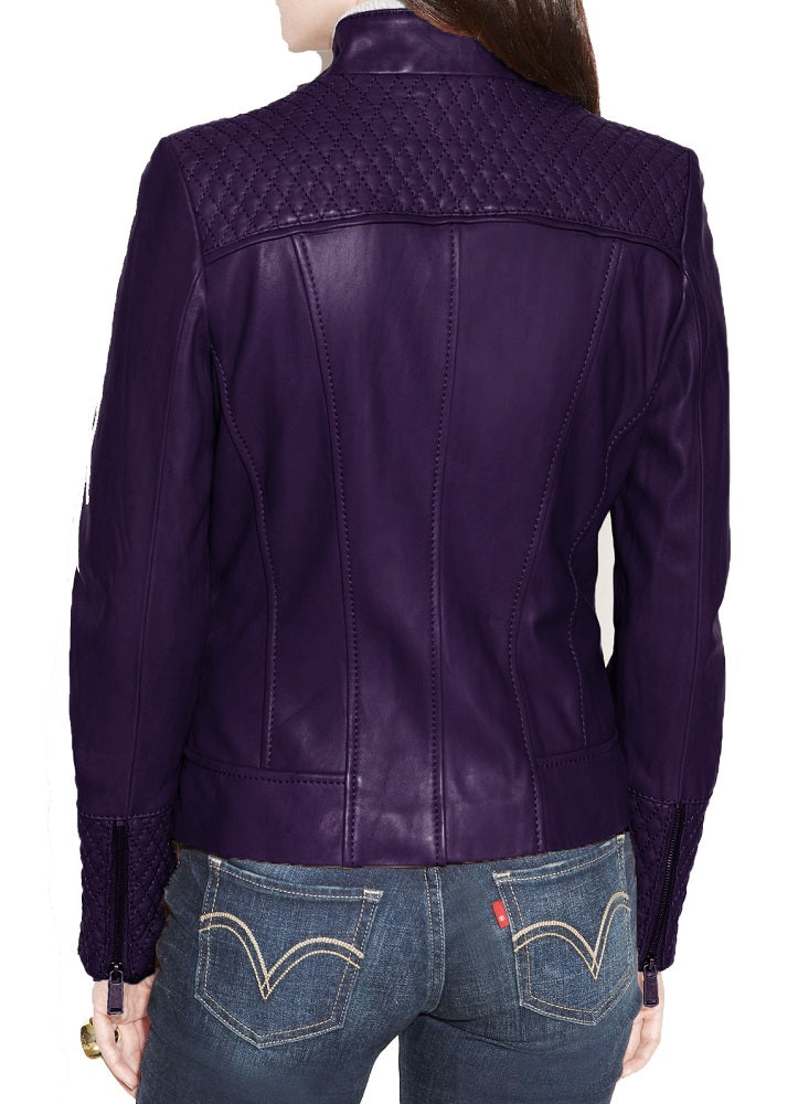 Women Lambskin Genuine Leather Jacket WJ 39 freeshipping - SkinOutfit