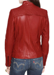 Women Lambskin Genuine Leather Jacket WJ 40 freeshipping - SkinOutfit