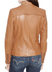 Women Lambskin Genuine Leather Jacket WJ 44 freeshipping - SkinOutfit