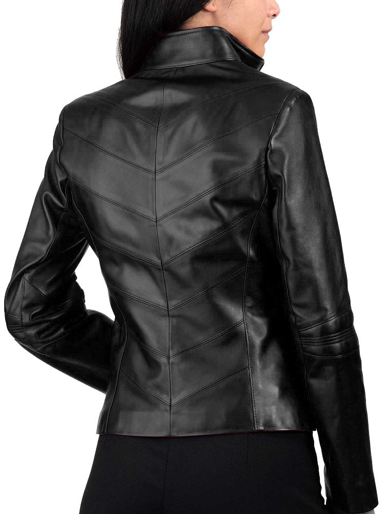 Women Lambskin Genuine Leather Jacket WJ 46 freeshipping - SkinOutfit