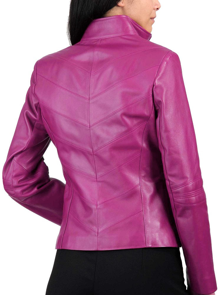 Women Lambskin Genuine Leather Jacket WJ 47 freeshipping - SkinOutfit