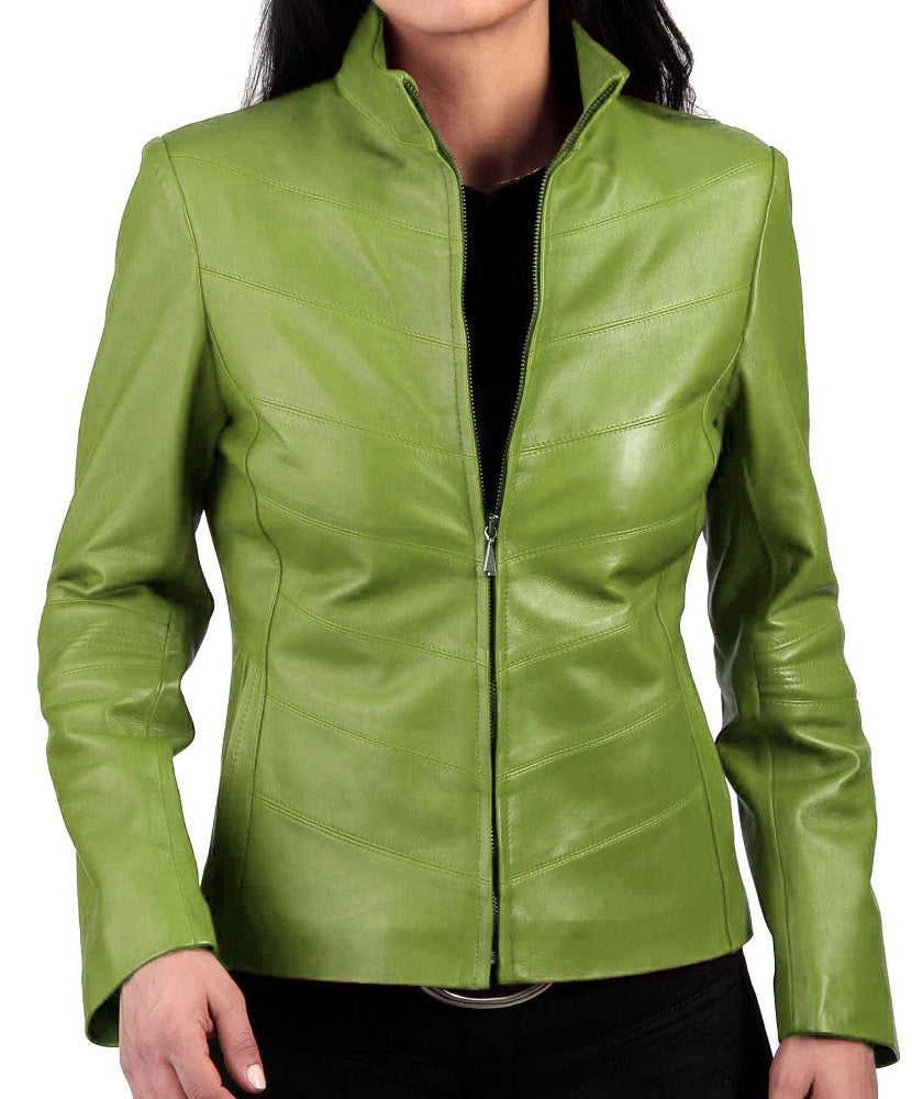 Women Lambskin Genuine Leather Jacket WJ 49 freeshipping - SkinOutfit