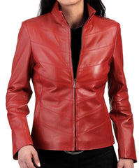 Women Lambskin Genuine Leather Jacket WJ 50 freeshipping - SkinOutfit