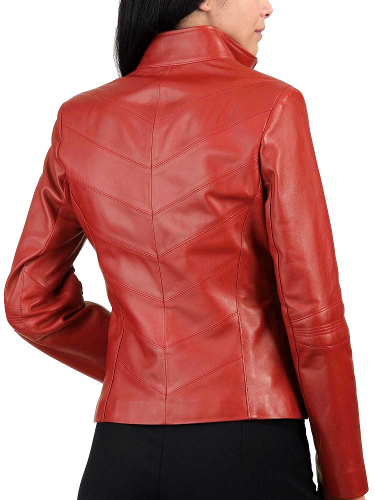 Women Lambskin Genuine Leather Jacket WJ 50 freeshipping - SkinOutfit