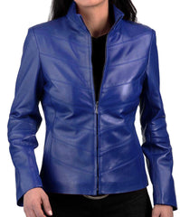 Women Lambskin Genuine Leather Jacket WJ 51 freeshipping - SkinOutfit