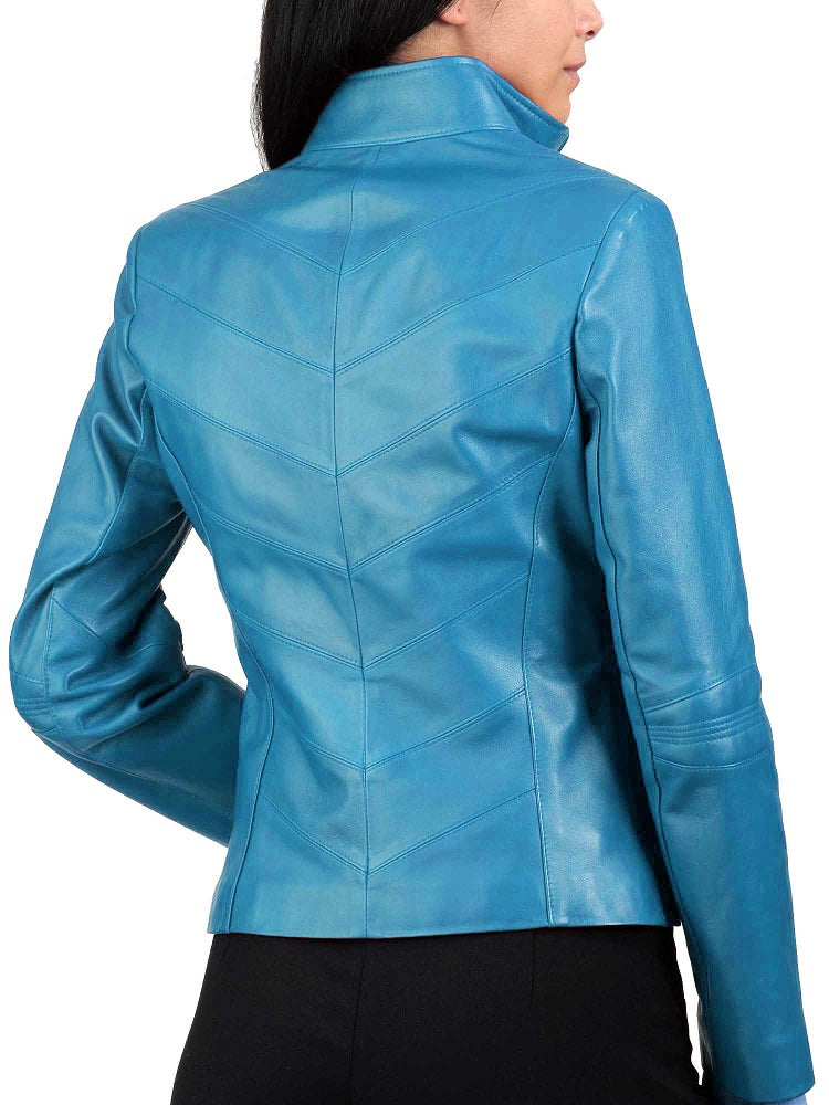 Women Lambskin Genuine Leather Jacket WJ 53 freeshipping - SkinOutfit