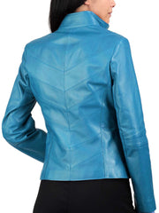 Women Lambskin Genuine Leather Jacket WJ 53 freeshipping - SkinOutfit