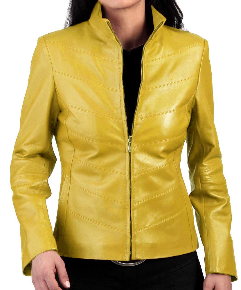 Women Lambskin Genuine Leather Jacket WJ 54 freeshipping - SkinOutfit