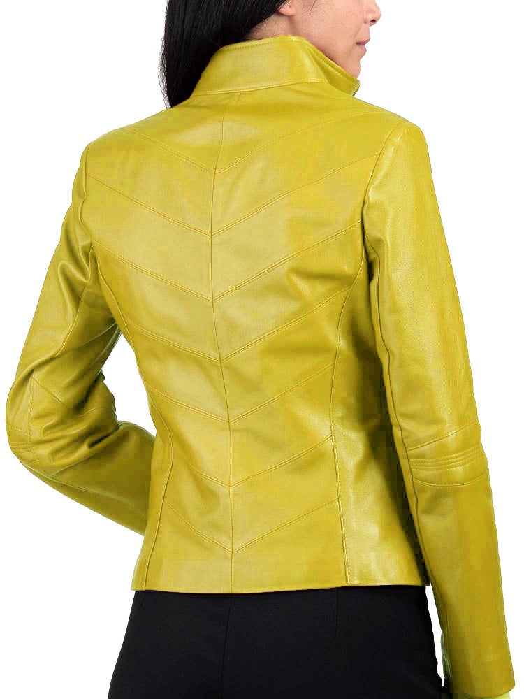Women Lambskin Genuine Leather Jacket WJ 54 freeshipping - SkinOutfit