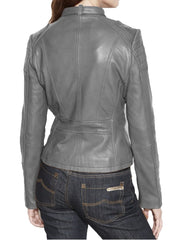 Women Lambskin Genuine Leather Jacket WJ 58 freeshipping - SkinOutfit