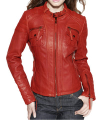 Women Lambskin Genuine Leather Jacket WJ 59 freeshipping - SkinOutfit