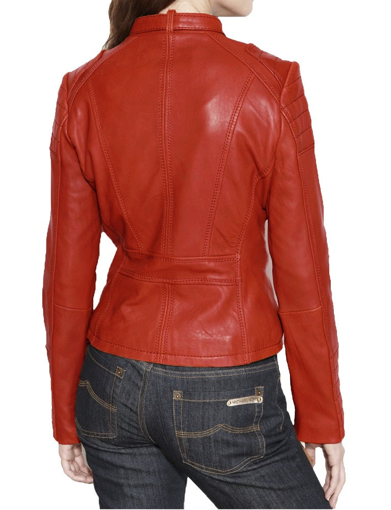 Women Lambskin Genuine Leather Jacket WJ 59 freeshipping - SkinOutfit