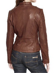 Women Lambskin Genuine Leather Jacket WJ 61 freeshipping - SkinOutfit