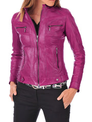Women Lambskin Genuine Leather Jacket WJ 68 freeshipping - SkinOutfit